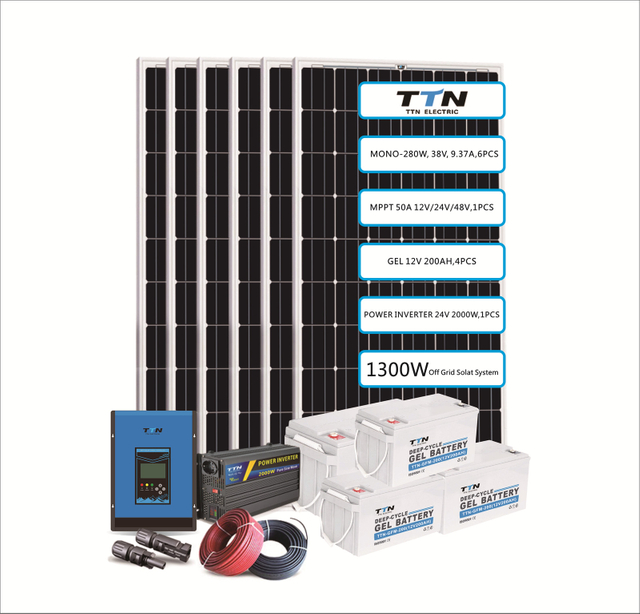 1300W/6600WH Home Solar System